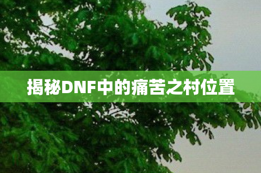 揭秘DNF中的痛苦之村位置图片
