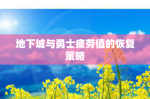 地下城与勇士疲劳值的恢复策略图片