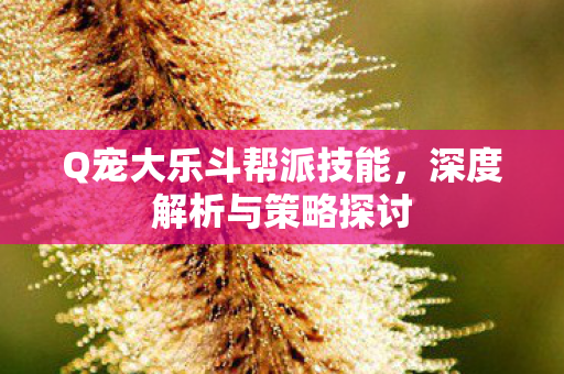 Q宠大乐斗帮派技能图片