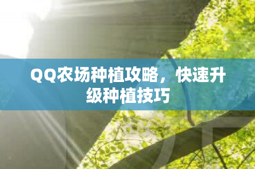 QQ农场种植攻略图片