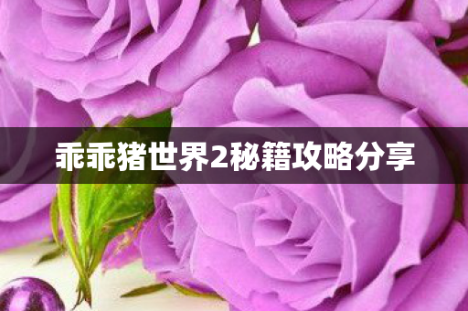 乖乖猪世界2秘籍攻略分享图片