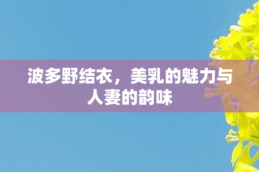 美乳的魅力与人妻的韵味图片