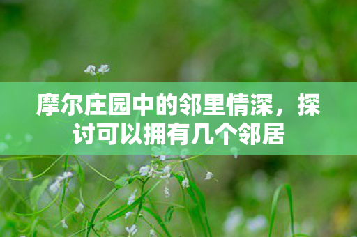 摩尔庄园中的邻里情深图片