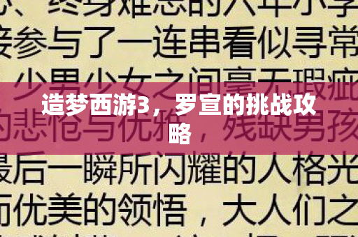 罗宣的挑战攻略图片
