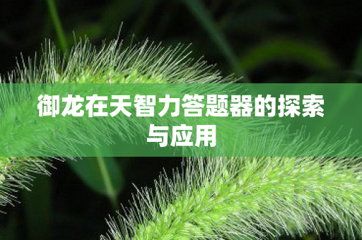 御龙在天智力答题器的探索与应用图片