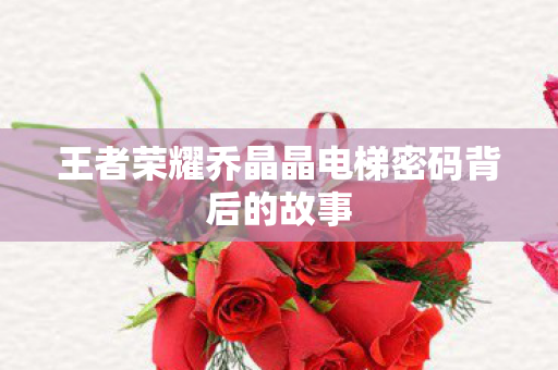 王者荣耀乔晶晶电梯密码背后的故事图片
