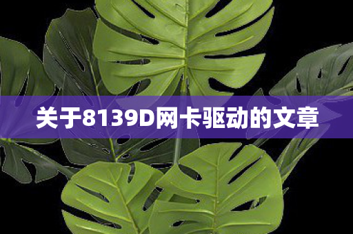 关于8139D网卡驱动的文章图片