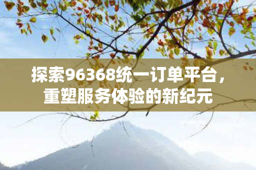 探索96368统一订单平台图片