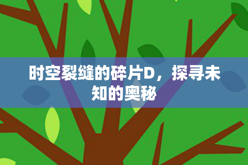 时空裂缝的碎片D图片