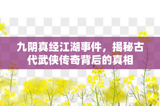 揭秘古代武侠传奇背后的真相图片