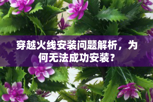 穿越火线安装问题解析图片