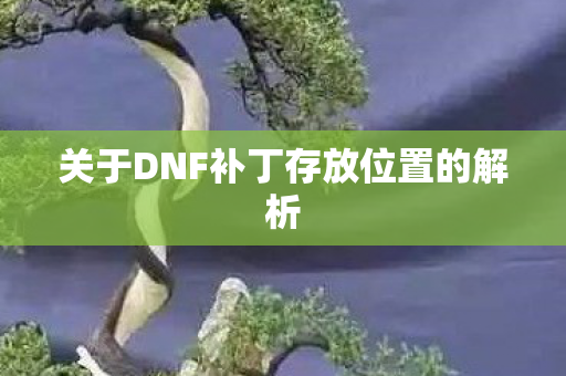 关于DNF补丁存放位置的解析图片