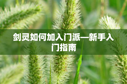 剑灵如何加入门派图片