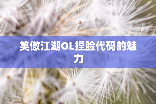 笑傲江湖OL捏脸代码的魅力图片
