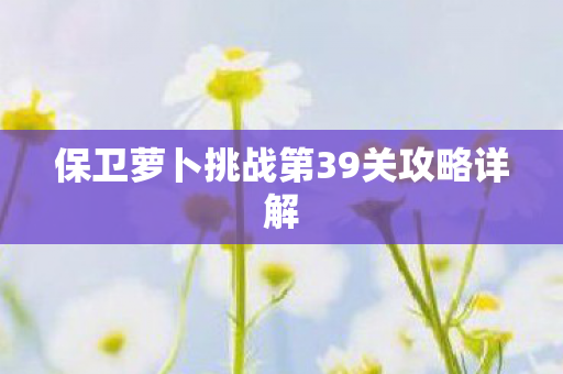 保卫萝卜挑战第39关攻略详解图片