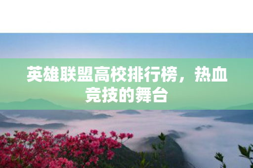 英雄联盟高校排行榜图片
