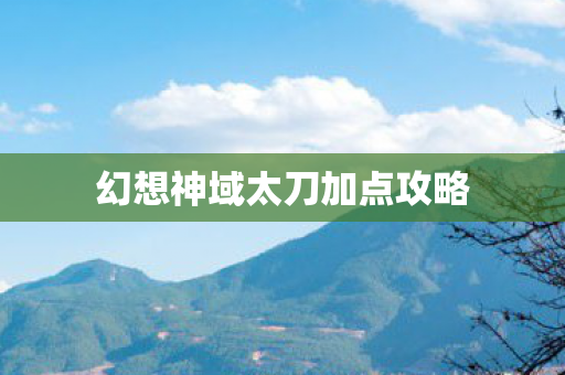 幻想神域太刀加点攻略图片