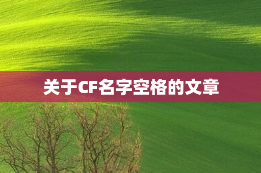 关于CF名字空格的文章图片