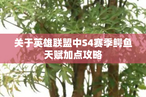 关于英雄联盟中S4赛季鳄鱼天赋加点攻略图片