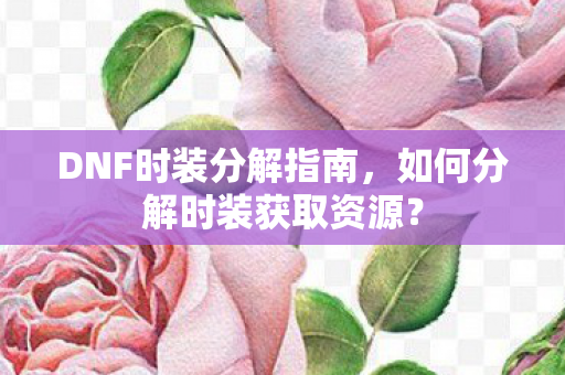 如何分解时装获取资源图片