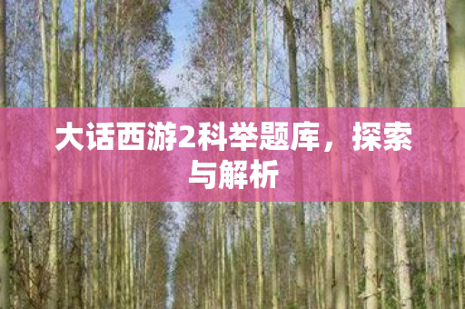 大话西游2科举题库图片