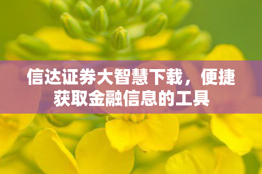 便捷获取金融信息的工具图片
