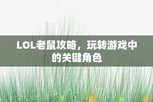 玩转游戏中的关键角色图片
