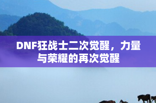 DNF狂战士二次觉醒图片