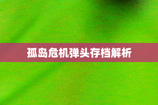 孤岛危机弹头存档解析图片