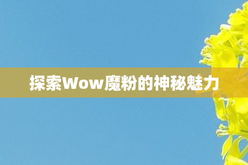 探索Wow魔粉的神秘魅力图片