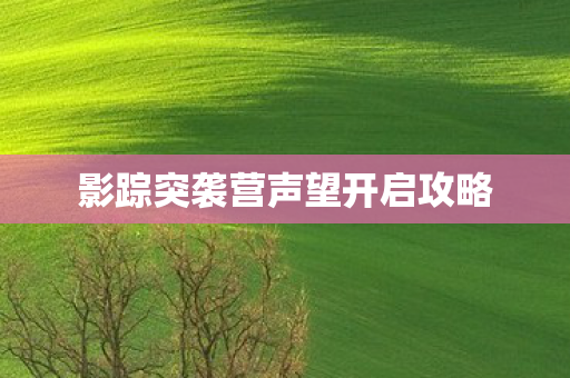 影踪突袭营声望开启攻略图片