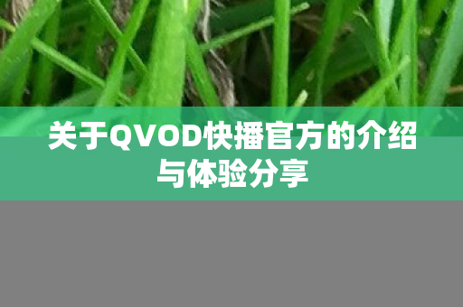 关于QVOD快播官方的介绍与体验分享图片