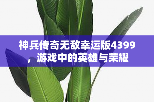 神兵传奇无敌幸运版4399图片