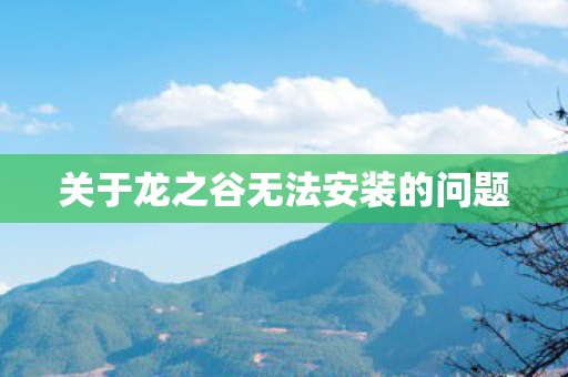 关于龙之谷无法安装的问题图片