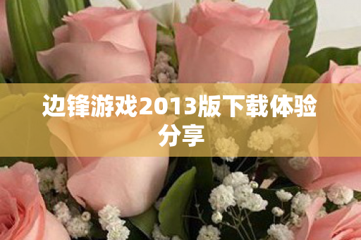 边锋游戏2013版下载体验分享图片