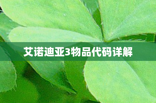 艾诺迪亚3物品代码详解图片