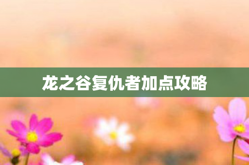 龙之谷复仇者加点攻略图片