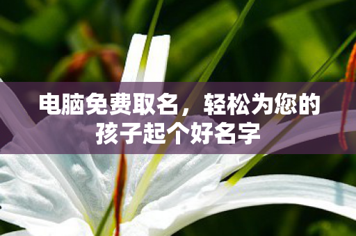 轻松为您的孩子起个好名字图片