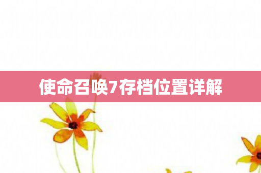 使命召唤7存档位置详解图片