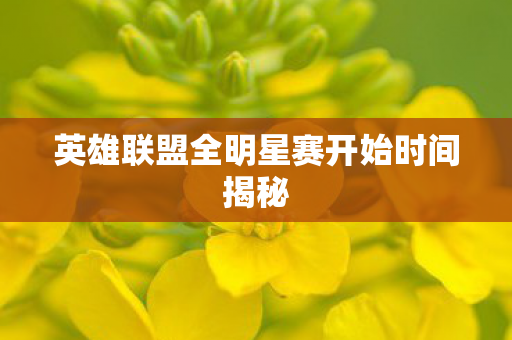 英雄联盟全明星赛开始时间揭秘图片