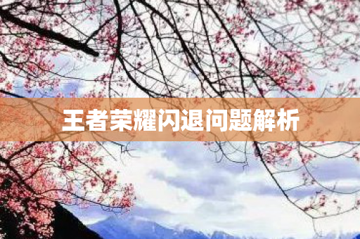 王者荣耀闪退问题解析图片