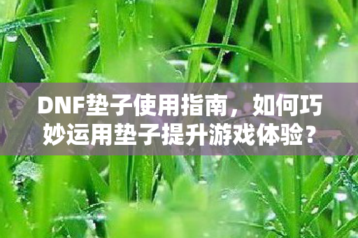 如何巧妙运用垫子提升游戏体验图片