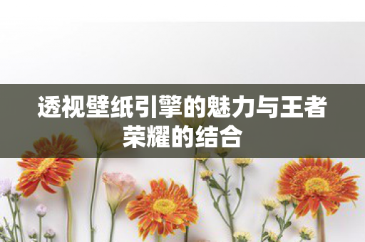 透视壁纸引擎的魅力与王者荣耀的结合图片