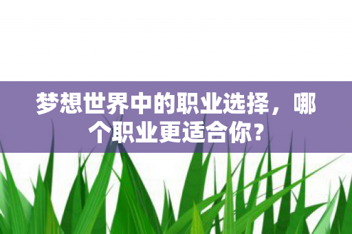梦想世界中的职业选择图片