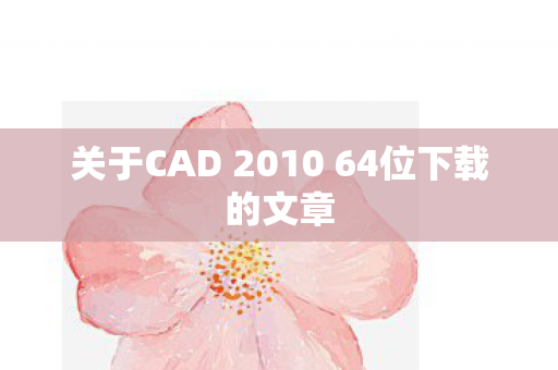 关于CAD 2010 64位下载的文章图片