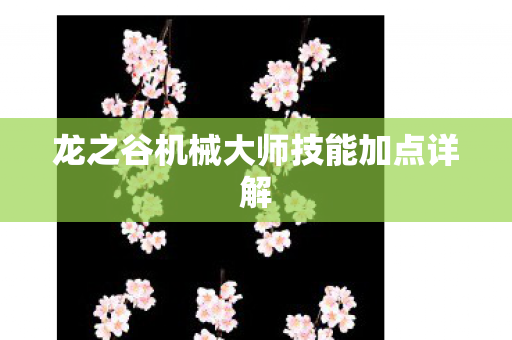 龙之谷机械大师技能加点详解图片