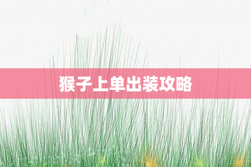猴子上单出装攻略图片