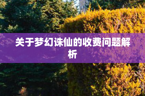 关于梦幻诛仙的收费问题解析图片