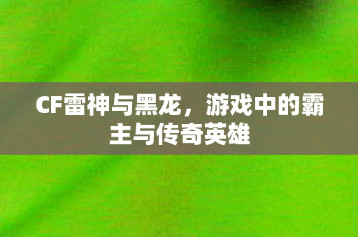 游戏中的霸主与传奇英雄图片