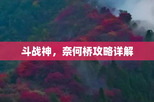 奈何桥攻略详解图片